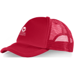 Boné personalizado de poliéster tipo camionista e rede 100 g/m2 Town cor vermelho vista impressão serigrafia