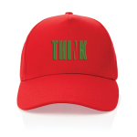 Bonés de algodão reciclado personalizados 280 g/m2 Eco Plus cor vermelho vista com logo