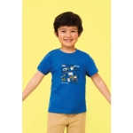 T-shirt para criança, algodão semi-penteado 150 g/m2 SOL'S Regent Kids cor azul-claro vista lateral