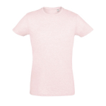T-shirts cintadas de algodão, gola redonda 150 g/m2 SOL'S Regent Fit cor cor-de-rosa claro