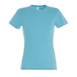 T-shirts para mulher em algodão semi-penteado 150 g/m2 SOL'S Miss cor azul-claro