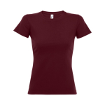 T-shirt para mulher em várias cores, algodão 190 g/m2 SOL'S Imperial cor bordeaux oitava vista