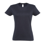 T-shirt para mulher em várias cores, algodão 190 g/m2 SOL'S Imperial cor azul-escuro
