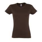 T-shirt para mulher em várias cores, algodão 190 g/m2 SOL'S Imperial cor castanho escuro nona vista