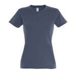 T-shirt para mulher em várias cores, algodão 190 g/m2 SOL'S Imperial cor azul ganga