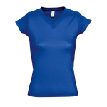 T-shirt cintada mulher com decote em V e algodão 150 g/m2 SOL'S Moon cor azul real terceira vista