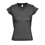 T-shirt cintada mulher com decote em V e algodão 150 g/m2 SOL'S Moon cor cinzento topo oitava vista