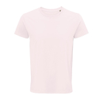 T-shirts unisexo ecológica com logo, algodão orgânico SOL'S Crusader cor rosa pastel