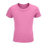 T-shirt para criança em algodão orgânico suave 150 g/m2 SOL'S Crusader cor cor-de-rosa