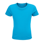 T-shirt para criança em algodão orgânico suave 150 g/m2 SOL'S Crusader cor ciano