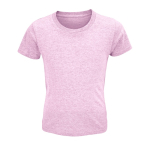 T-shirt para criança em algodão orgânico suave 150 g/m2 SOL'S Crusader cor cor-de-rosa claro