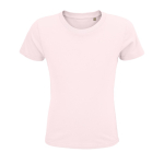 T-shirt para criança em algodão orgânico suave 150 g/m2 SOL'S Crusader cor rosa pastel