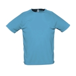 T-shirts transpiráveis com logo em poliester 140 g/m2 SOL'S Sporty cor ciano vista fotografia