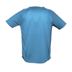 T-shirts transpiráveis com logo em poliester 140 g/m2 SOL'S Sporty cor ciano segunda vista fotografia