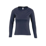 Camisola manga comprida algodão semi-penteado 150 g/m2 SOL'S Majestic cor azul-marinho