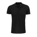 Polo personalizável de algodão orgânico formal 170 g/m2 SOL'S Planet cor preto