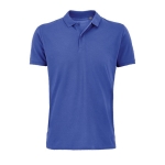 Polo personalizável de algodão orgânico formal 170 g/m2 SOL'S Planet cor azul real terceira vista