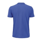 Polo personalizável de algodão orgânico formal 170 g/m2 SOL'S Planet cor azul real vista traseira