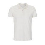 Polo personalizável de algodão orgânico formal 170 g/m2 SOL'S Planet cor branco-sujo