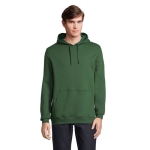 Sweatshirts em algodão e poliester com capuz 280 g/m2 SOL'S Snake cor verde-escuro segunda vista fotografia