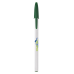 Canetas para brindes com tampa tinta azul BIC® Style Opaco cor branco