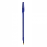Canetas baratas de design clássico tinta azul BIC® Round Stic® Clear cor azul-marinho