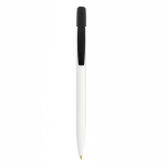 Canetas ecológicas com logótipo tinta azul BIC® Media Clic BIO cor branco