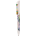 Caneta BIC personalizável com logo ou imagem tinta azul Super Clip cor branco