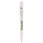Caneta BIC personalizável com logo ou imagem tinta azul Super Clip cor branco