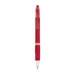 Caneta de cor transparente com agarre de borracha tinta azul BIC® Click cor vermelho