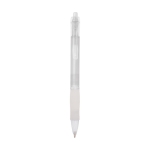Caneta de cor transparente com agarre de borracha tinta azul BIC® Click cor branco
