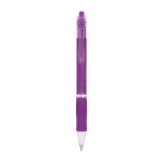 Caneta de cor transparente com agarre de borracha tinta azul BIC® Click cor violeta