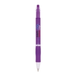 Caneta de cor transparente com agarre de borracha tinta azul BIC® Click cor violeta