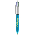 Canetas  de plástico personalizadas em cores metálicas tinta 4 cores BIC® Shine cor azul