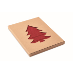 Porta-talheres de Natal personalizados de feltro Christmas Tree cor vermelho nona vista