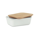 Lancheira corporativa com tampa de bambu com logotipo 1L Mix Bamboo