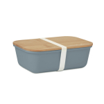Lancheira corporativa com tampa de bambu com logotipo 1L Mix Bamboo