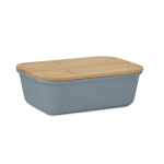 Lancheira corporativa com tampa de bambu com logotipo 1L Mix Bamboo