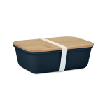Lancheira corporativa com tampa de bambu com logotipo 1L Mix Bamboo