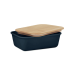Lancheira corporativa com tampa de bambu com logotipo 1L Mix Bamboo