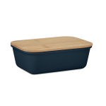 Lancheira corporativa com tampa de bambu com logotipo 1L Mix Bamboo