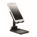 Suporte dobrável para telemóveis e tablets com logótipo Square cor preto vista principal segunda vista