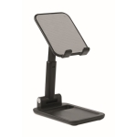 Suporte dobrável para telemóveis e tablets com logótipo Square cor preto quarta vista