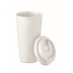 Copos takeaway de plástico de parede dupla e 475 ml Large cor branco segunda vista