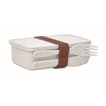 Lancheira personalizada com talheres 700ml TakeAway Small cor branco