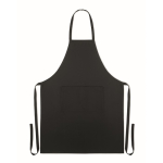 Aventais personalizados de algodão orgânico 200 g/m2 Eco Pocket cor preto sexta vista