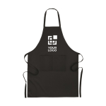 Aventais personalizados de algodão orgânico 200 g/m2 Eco Pocket cor preto vista principal