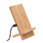 Suporte de bambu de carregamento rápido sem fio prático Support cor madeira
