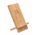 Suporte de bambu de carregamento rápido sem fio prático Support cor madeira vista principal quarta vista