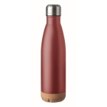 Garrafas para publicidade de aço com base de cortiça 500ml Inox Cork cor bordeaux